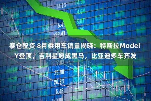 泰仓配资 8月乘用车销量揭晓：特斯拉Model Y登顶，吉利星愿成黑马，比亚迪多车齐发